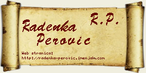 Radenka Perović vizit kartica